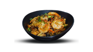 Gebratener Reis mit Tigergarnelen